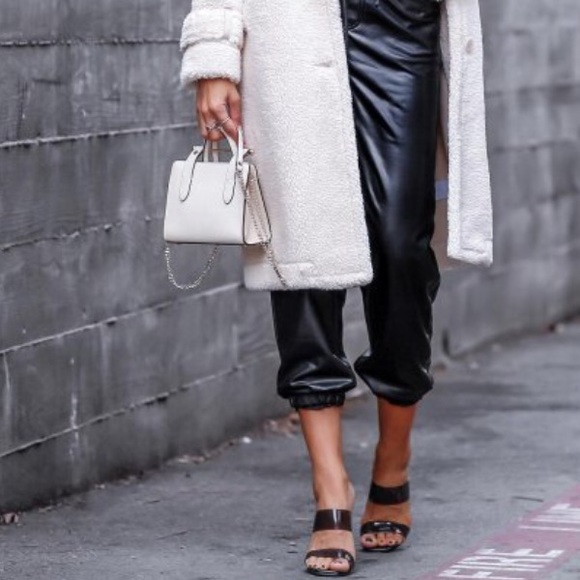 NWT!  High Waisted Faux Leather Joggers. - Picture 12 of 16